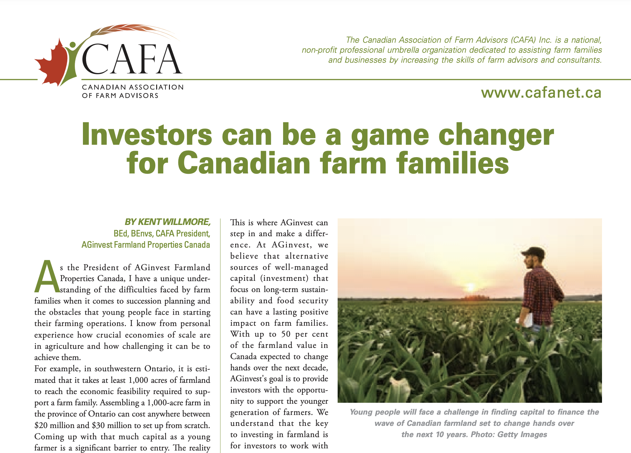 Featured image for “Investors can be a game changer for Canadian farm families.”